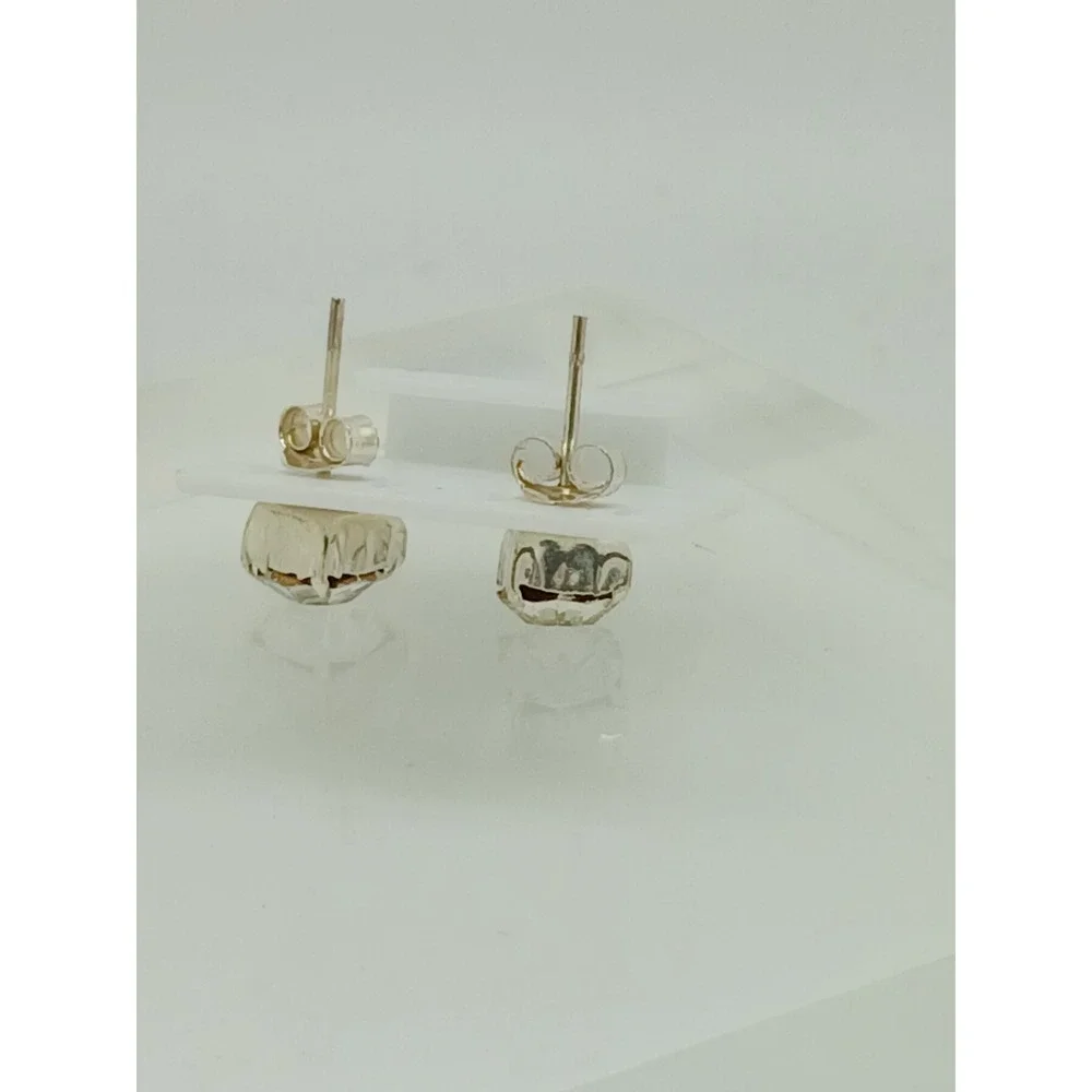 Sterling Silver 925 Crystal Stud Earrings Vintage 1990s Birthstone Jewelry April